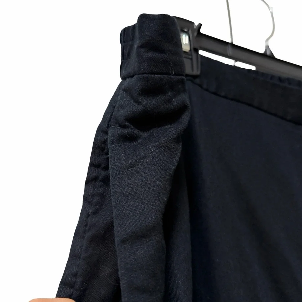 Banana Republic Womens Linen Blend Pull On Wide Leg Cropped Pants Size XXL Black